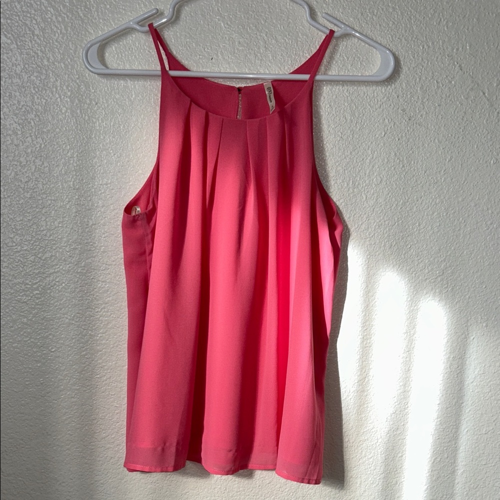 Chic Pink Sleeveless Blouse